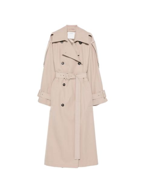 Spxgocce belted double-breasted trench coat