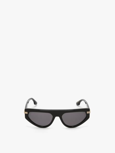 Visor Hinge-Detail Sunglasses In Black