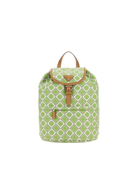 geometric-print drawstring backpack