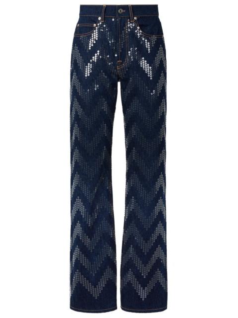 Sequin Denim Trousers