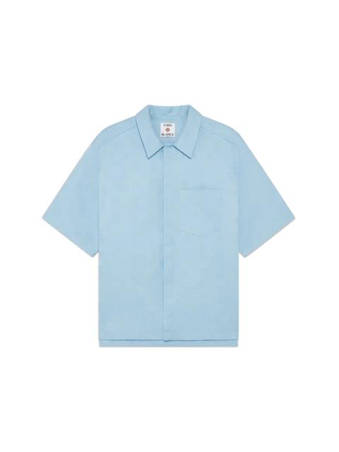 Light Blue Monogram Short Sleeve Shirt