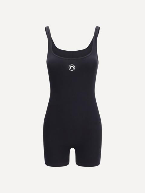 Moon Logo Ribbed Jersey Short Catsuit