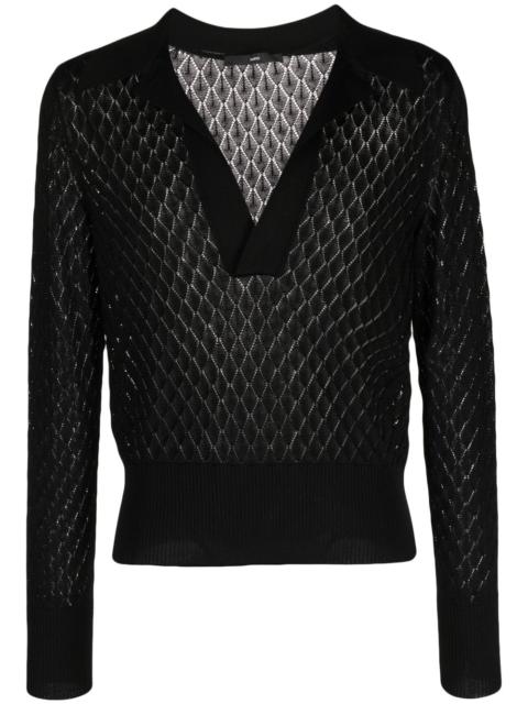 V-neck knitted jumper