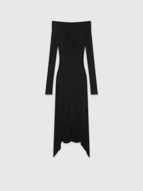 Sheer Long-Sleeve Mesh Maxi Dress