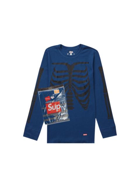 Supreme Hanes Bones Thermal Crew (1 Pack) Blue