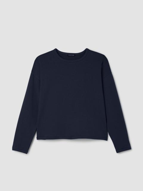 Cozy Brushed Terry Hug Round Neck Box-Top