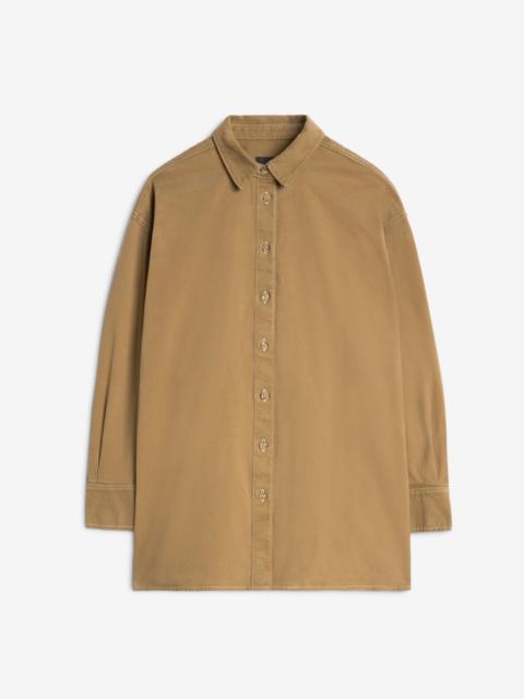 Comfort Twill Nina Relaxed Overshirt in Sand Storm