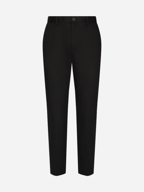 Stretch gabardine trousers