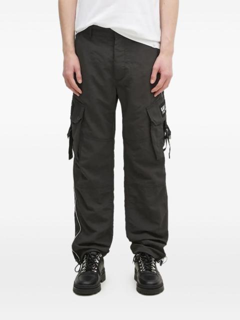 cargo-pocket graphic-patch trousers