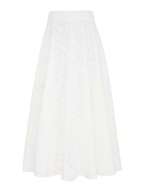 CRUSH EMBROIDERED MIDI SKIRT