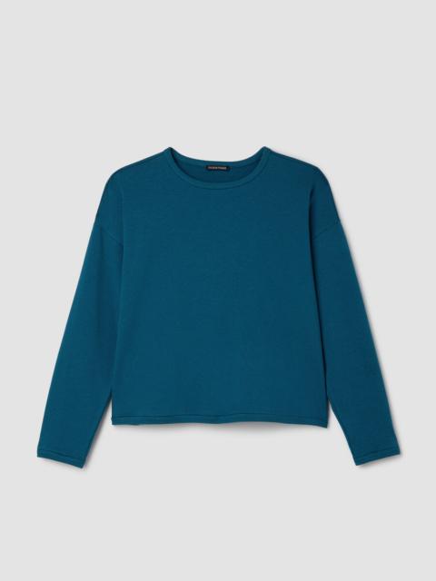 Cozy Brushed Terry Hug Round Neck Box-Top