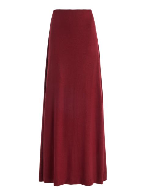 Lauren High-Waist Jersey Maxi Skirt red