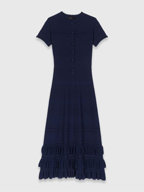 Knit maxi dress with ruffles