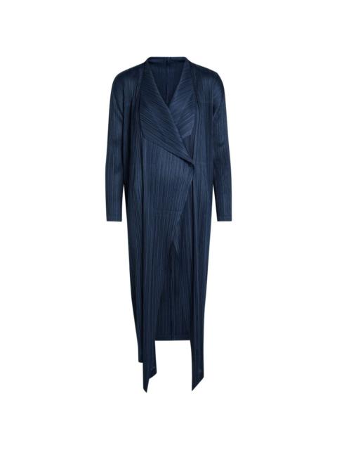 pleated wrap coat