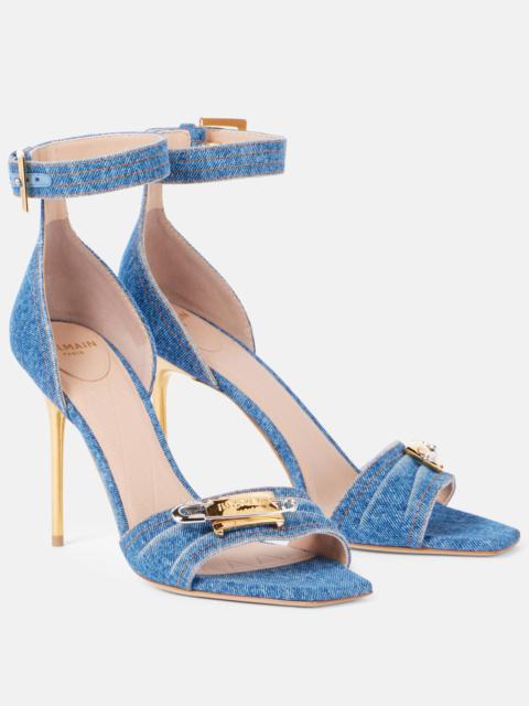 Logo denim sandals