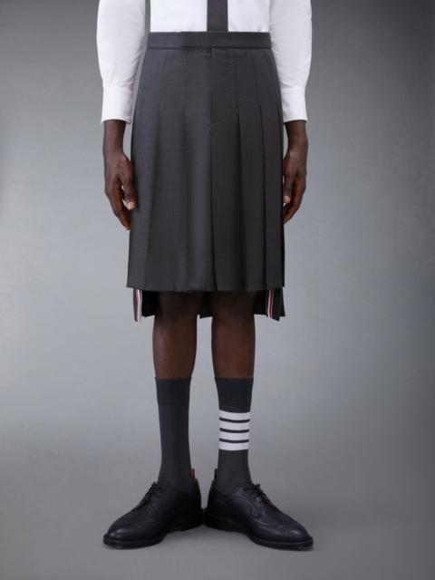 Dark Grey Super 120's Twill Classic Rise Pleated Skirt