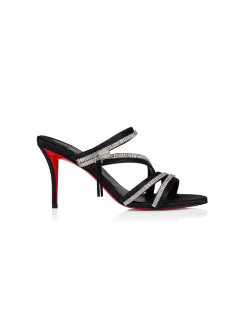 Meryl 80mm Crystal Crepe-Satin Sandals black