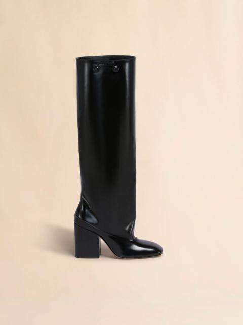 BLACK LEATHER TRUNKAROO KNEE-HIGH BOOT