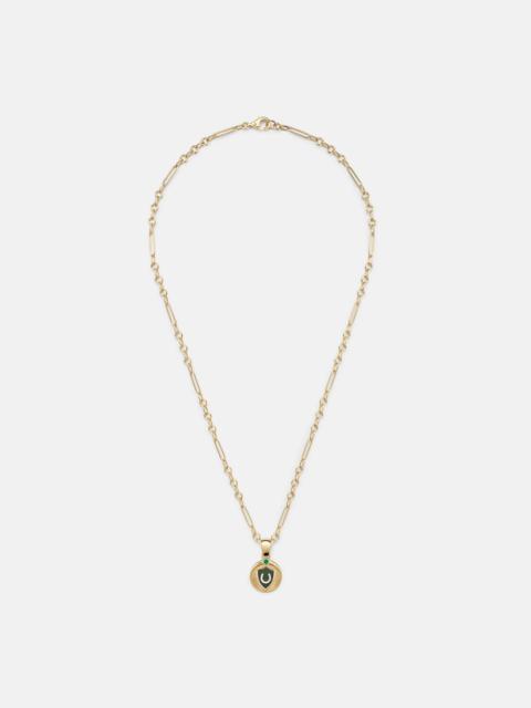 18kt gold necklace with emerald and diamonds