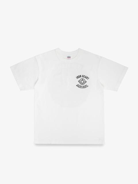 7.5OZ PRINTED LOOPWHEEL CREW NECK T-SHIRT - WHITE