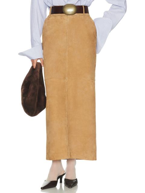 Suede Column Skirt