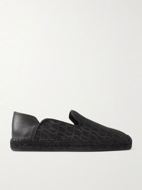 Varsi Espadon Collapsible-Heel Logo-Jacquard Canvas and Leather Espadrilles Black