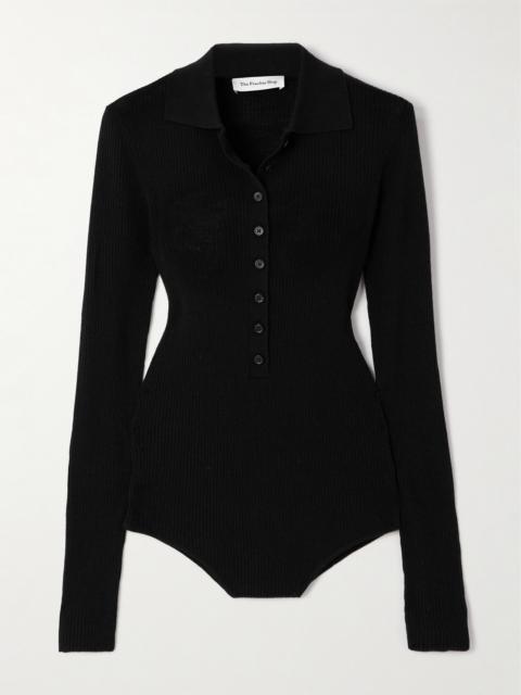 Solana Ribbed Wool, Silk And Cashmere-blend Bodysuit