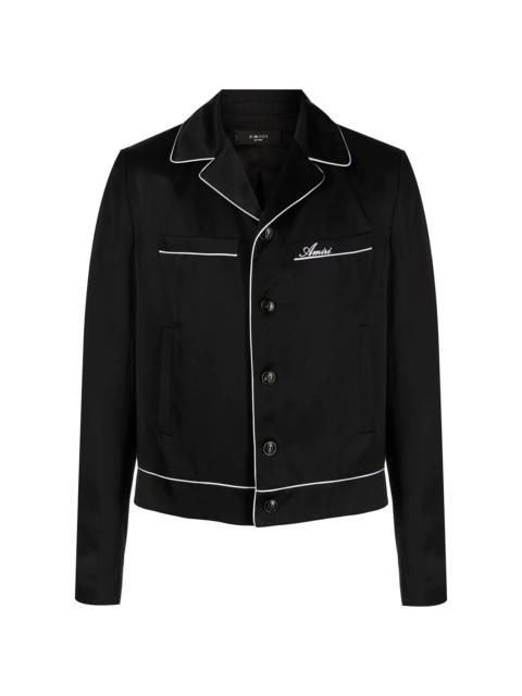 logo-print pyjama-shirt jacket