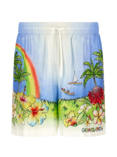 Aloha print-detail shorts