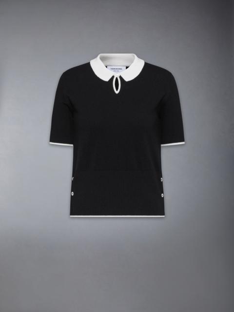 JERSEY STITCH CASHMERE POLO