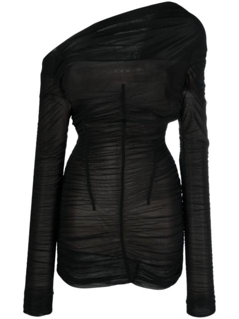 Ocilia asymmetric ruched minidress