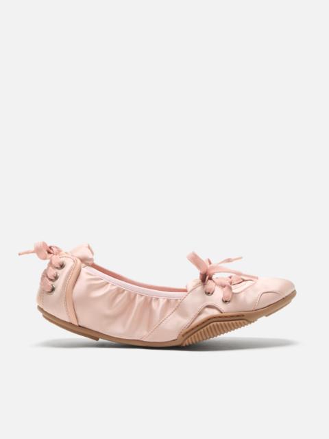 Lace-up satin shoes - Powder pink