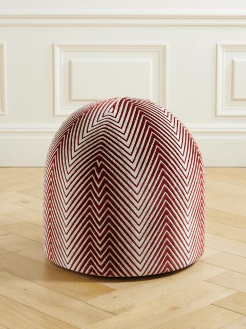Ziggy Striped Velvet Pouf