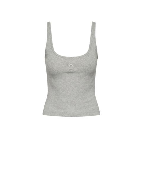 MOON LOGO RIBBED JERSEY CROPPED TANK TOP