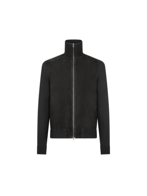 SUEDE FRONT MERINO FULL ZIP