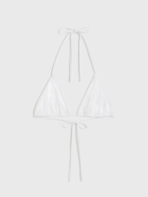 Monogram pointelle bikini top white