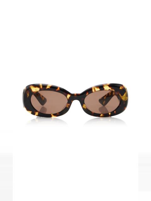 x Oliver Peoples 1992C Oval-Frame Acetate Sunglasses brown