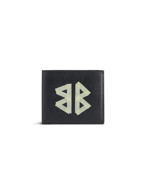 Men's Cash Square Folded Wallet in Black