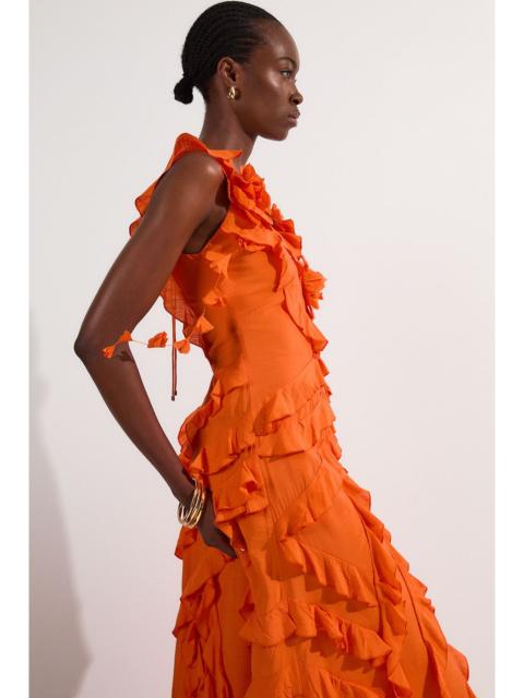 Tall Ruffle Strappy Woven Maxi Dress