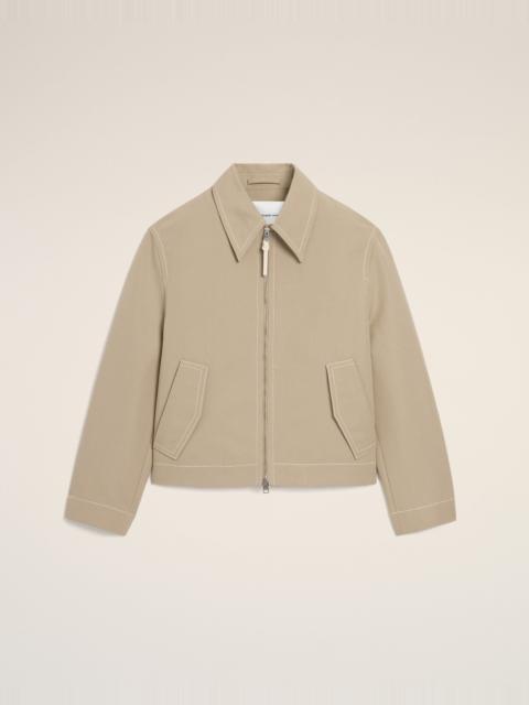 BEIGE COTTON ZIPPED JACKET
