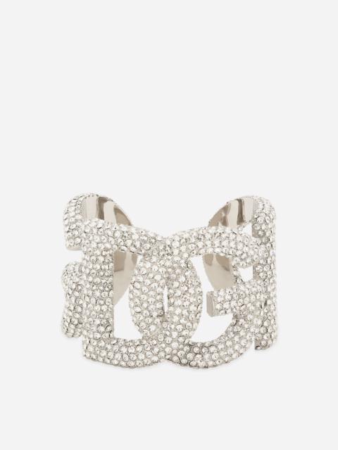 Rigid rhinestone-detailed bracelet with DG logo