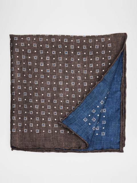 Men's Double-Face Geometric Silk Pocket Square