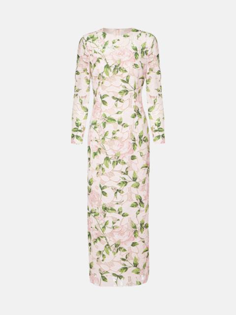 Floral guipure lace maxi dress