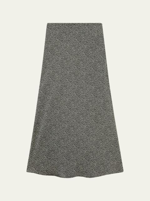 Simona Silk Twill Midi Skirt