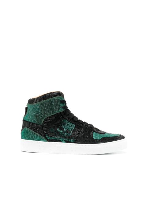 Strass high-top sneakers