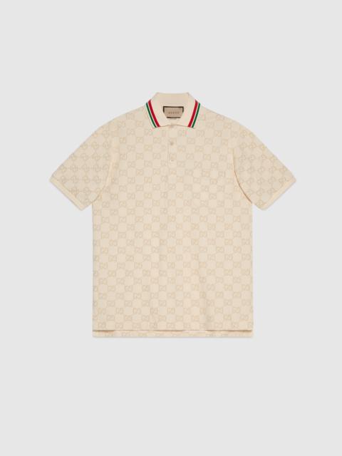 Cotton piquet polo with GG