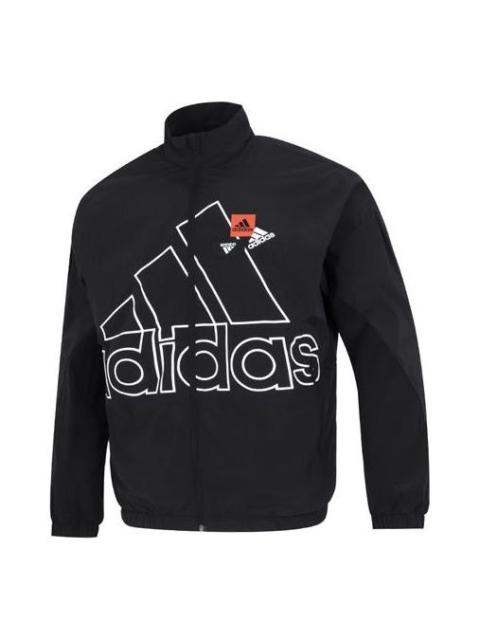 Men's adidas Mh Bp3 Wvjkt Large Logo Athleisure Casual Sports Woven Jacket Autumn Black HP1433