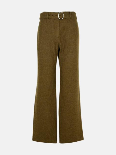 GREEN WOOL FLANNEL PANTS