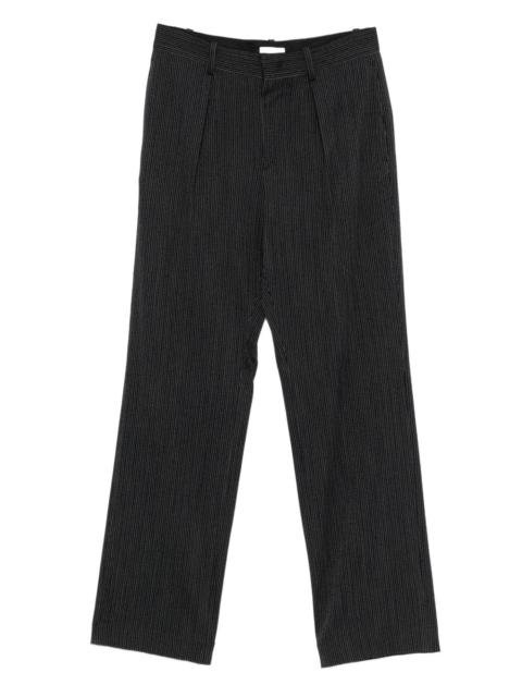 pinstripe pleated trousers