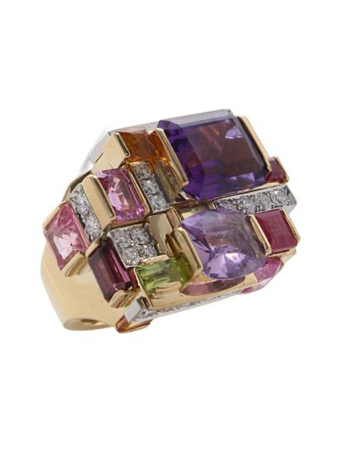 Amethyst Multi Stone Cubist Ring
